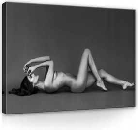 Vászonkép 120x80 Akt test figura meztelen fekete fehér forma vonalak művészet