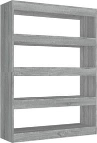 vidaXL szürke sonoma színű könyvszekrény/térelválasztó 100x30x135 cm
