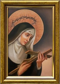 Vászonkép 18x13 Szent Rita Cascia Arany Díszített Fa Keret