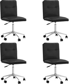 vidaXL 4 db fekete műbőr étkezőszék