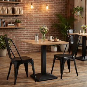 Bisztró asztal, tölgy sonoma/fekete, 70x70 cm, RINALDO TYP 1