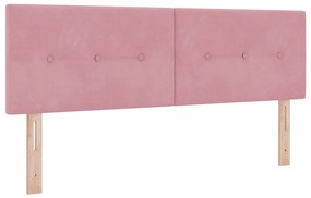 Boxspringágy Mattal és LED világítással Rózsaszín 140x200 cm Bársonyos