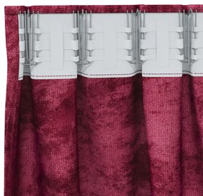 Velúr Függöny 2 db rudacsatlakozós Burgundi vörös 175x140 cm