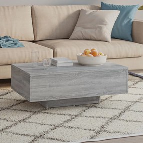szürke sonoma színű szerelt fa dohányzóasztal 85 x 55 x 31 cm
