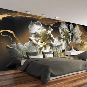 Fotótapéta - Orchidea virágok márvány alapon (147x102 cm)