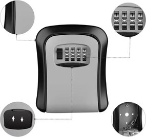 Tartós műanyagból készült kulcsszéf