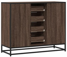 barna tölgy színű szerelt fa tálalószekrény 92 x 35 x 76 cm