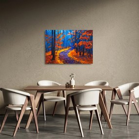 Egy őszi erdő képe (üvegen) (70x50 cm)