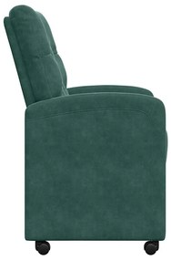 Kerekes Étkező Székek 2 pcs Sötétzöld 58 x 67 x 97 cm Bársony