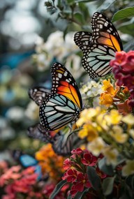 Poszter 68x101cm Pillangók a réten