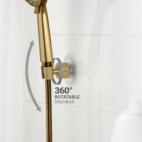 Aranyszínű öntapadós műanyag zuhanyfej tartó Libertà – Wenko