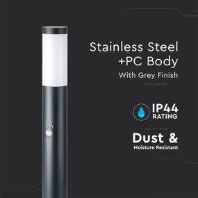 Kültéri lámpa érzékelővel 1xE27/60W/230V IP44 110cm antracit