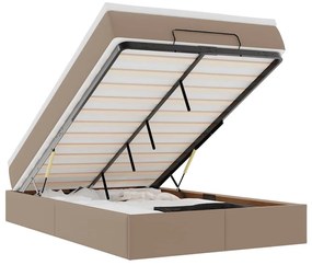 Ottomán ágykeret matraccal Cappucino 120x200cm műbőrrel