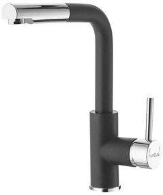 ALVEUS 1129048 - Mosogatócsap kihúzható permetezővel SIROS 29,7 cm gránit/fekete
