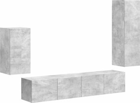 vidaXL TV szekrény garnitúra 4 pcs Beton Szürke Faanyag