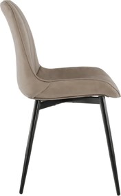 Szék, ekobőr szürkésbarna taupe/fekete, HAZAL