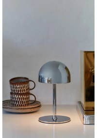 Ezüstszínű LED asztali lámpa távirányítóval, fém búrával (magasság 22 cm) Tim – Sirius