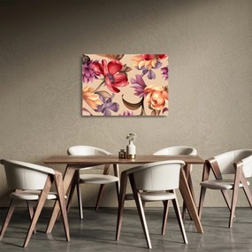 Üveg kép - Vintage virágok (70x50 cm)