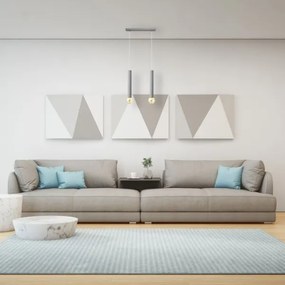 Csillár zsinóron TUBA 2xE27/15W/230V szürke