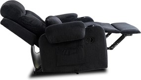 Dönthető fotel fekete kordbársony, TORRES