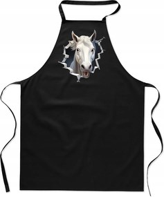 Konyhai Kötény pamut fekete lyuk Ló ló FA_496_cz