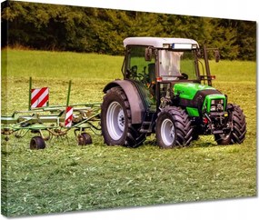 Vászonkép 40x30 Traktor a szénaföldön