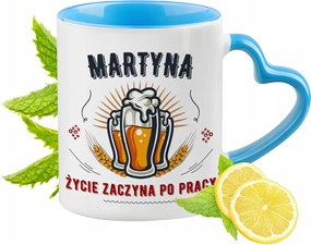 Martina Kék Bögre Szív Alakú Füllel Kávé Ajándék