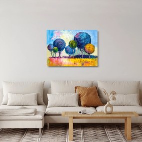 Kupolafák képe, olajfestmény (üvegen) (70x50 cm)