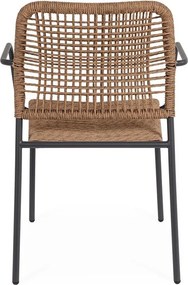 Sötétszürke-natúr színű fém kerti szék Jable – Bizzotto