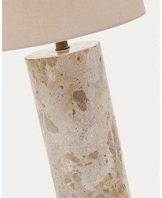 Bézs márvány asztali lámpa textil búrával (magasság 54 cm) Raze – Kave Home