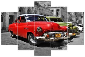 Gario Vászonkép Kubai taxi - 5 részes Méret: 150 x 70 cm