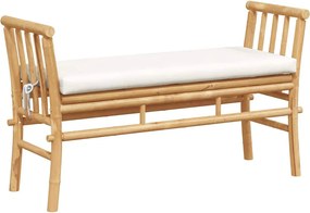 vidaXL Kerti pad párnával Barna 110 x 38 x 65cm bambusz