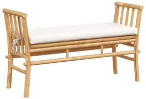 vidaXL Kerti pad párnával Barna 110 x 38 x 65cm bambusz