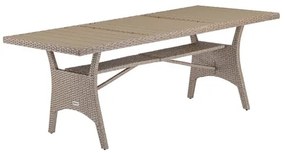 Casaria® Rattan asztal Takeo 190x90x75cm - krém