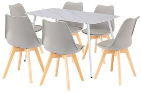 Ravena 6+1 étkező garnitúra fehér-szürke