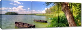Vászonkép 90x30 Csónak tó Tájkép