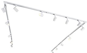 Modern 1 fázisú sínrendszer fehér 15 spottal - Jeana