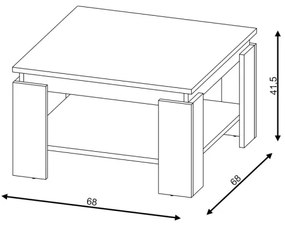 OLAF dohányzóasztal szürke beton/antracit