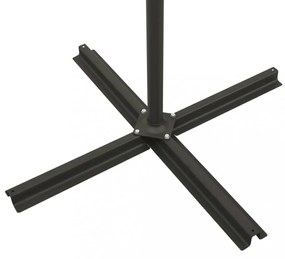 antracitszürke konzolos napernyő rúddal és LED-fényekkel 300 cm