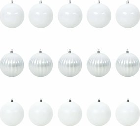 vidaXL Karácsonyi Díszszett XL 15 pcs Fehér Műanyag