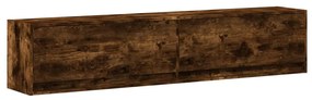 füstös tölgy falra szerelhető TV-szekrény LED-del 180x31x38 cm