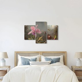 Kép - Martin Johnson Heade, Cattleya Orchid and Three Hummingbirds, reprodukciók (90x60 cm)
