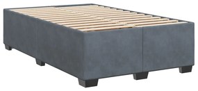 sötétszürke bársony rugós ágy matraccal 120x190 cm