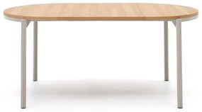 Natúr színű kerek bővíthető étkezőasztal tölgyfa dekoros asztallappal ø 90 cm Montuiri – Kave Home