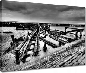 Vászonkép 40x30 Halászcsónak sín