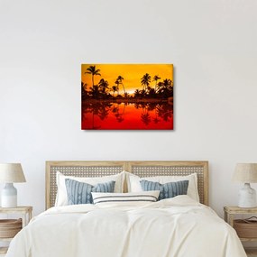 Kép - naplemente az üdülőhely felett (70x50 cm)