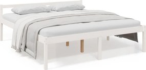 vidaXL Super King Size fehér tömör fenyőfa ágy időseknek 180 x 200 cm