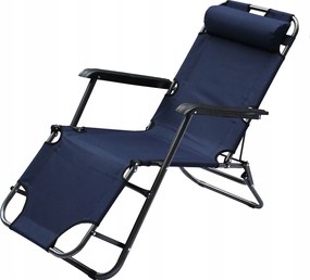 Level Kerti Napozóágy Fejtámlával, Sötétkék