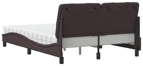 ágy matraccal Sötétbarna 140x200 cm szövet