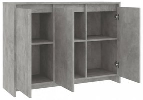 betonszürke szerelt fa tálalószekrény 102 x 33 x 75 cm